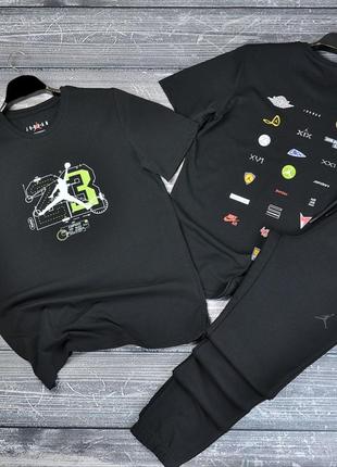 Чоловічий спортивний комплект футболка і штани мужской спортивный комплект jordan 23