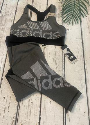 Adidas костюм топ лосины леггинсы спортивный оригинал адидас лосины3 фото