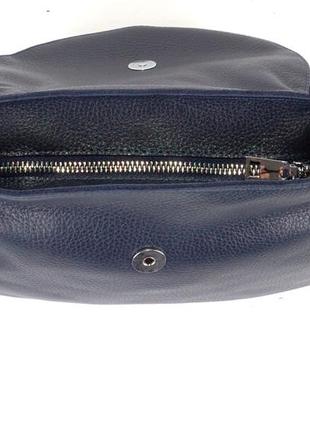 Оригінальна сумка-месенджер з якісної натуральної шкіри синій5 фото