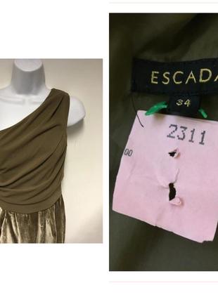 Escada вечернее коктейльное бархатное бежевое песочное нюдовое платье люкс бренд4 фото