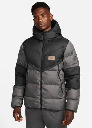 Чоловічий спортивний зимовий пуховик мужская зимняя куртка пуховик restock nike оригинал оригінал