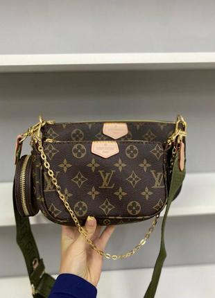 Женская сумка в стиле lv multi pochette brown