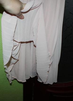 Красивое пудровое кежуал платье а-силуэт, плиссированное, размер м от h&m9 фото