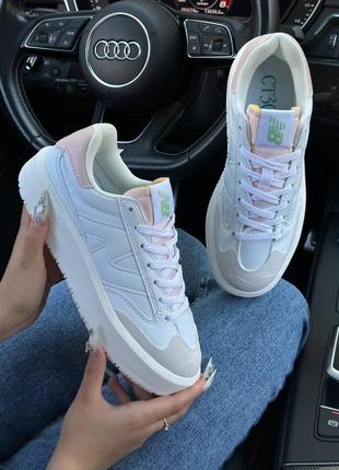 New balance ct302 white pink leather