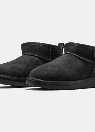Уги ugg ultra mini black suede угги 6