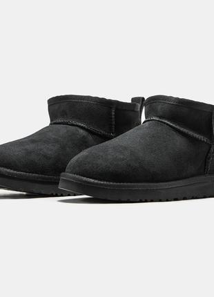 Уги ugg ultra mini black suede угги6 фото