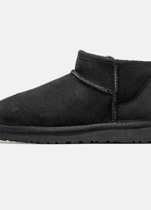 Уги ugg ultra mini black suede угги 3