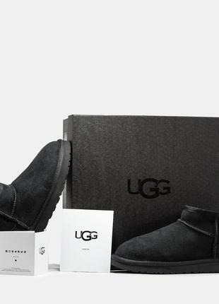 Уги ugg ultra mini black suede угги