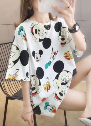 Женская футболка оверсайз цвета и принт в ассортименте