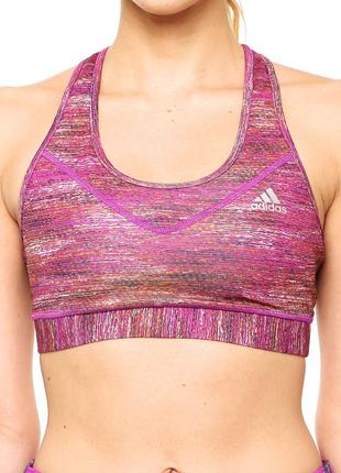 Топ спортивный бюстгальтер adidas performance pink training1 фото