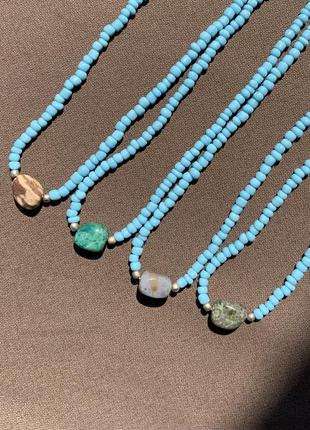 Чокер підвіска натуральний камінь скло