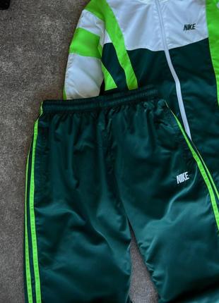 Костюм мужской олимпийка штаны nike белый зеленый / комплект чоловічий олімпійка кофта штани найк2 фото