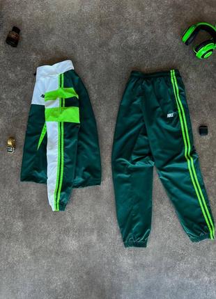 Костюм мужской олимпийка штаны nike белый зеленый / комплект чоловічий олімпійка кофта штани найк7 фото