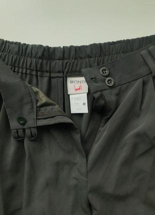 Винтажные брюки палаццо кюлоты на высокой талии серо-зеленые вінтажні вільні брюки7 фото