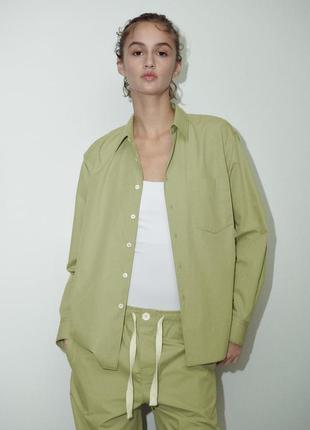 Поплінова бавовняна сорочка zara