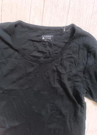 Новая футболка черная рубчик, livergy, ничевина, раз. l3 фото