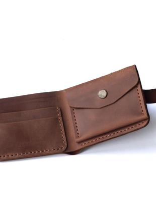Мужские кошельки портмоне натуральная кожа comfort с монетницей коньячный с фиксации на кнопке10 фото