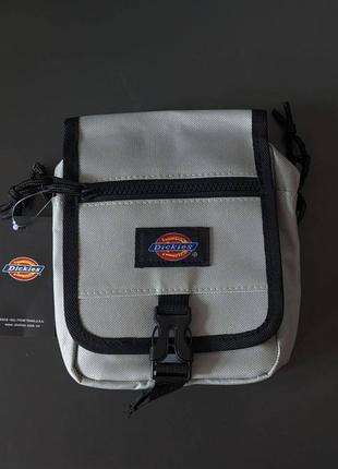Месенджер[барсетка] dickies, сумка дікіс чорна/сіра/фіолетова через плече, месенджер через плечо