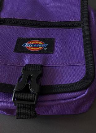 Месенджер[барсетка] dickies, сумка дікіс чорна/сіра/фіолетова через плече, месенджер через плечо5 фото