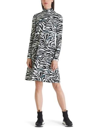 Marc cain платье с принтом зебры, платье хлопковое