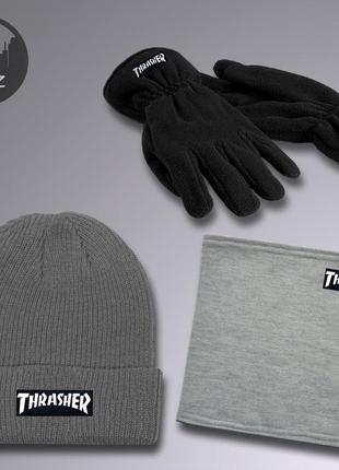 Комплект шапка + рукавиці + баф under armour до -25*с чорний | комплект зимовий чоловічий жіночий андер армор4 фото