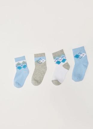 1-2/2-3/3-4/4-5 р нові фірмові дитячі високі шкарпетки 4 пари класичний принт lc waikiki носки
