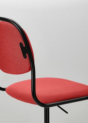 Орфьелль вращающийся стул, черный/виссле красный2 фото