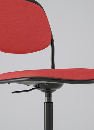 Орфьелль вращающийся стул, черный/виссле красный4 фото