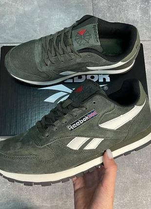 Кроссовки reebok classic leather khaki4 фото