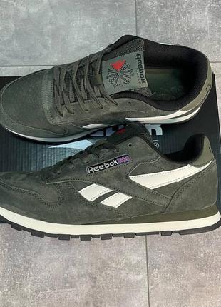 Кроссовки reebok classic leather khaki