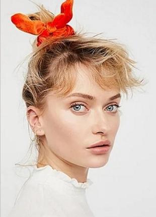 Трендова оксамитова гумка/кораловий/стильно