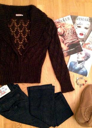 Кофта кардиган свитер вязаный теплый мохеровый от max mara оригинал5 фото