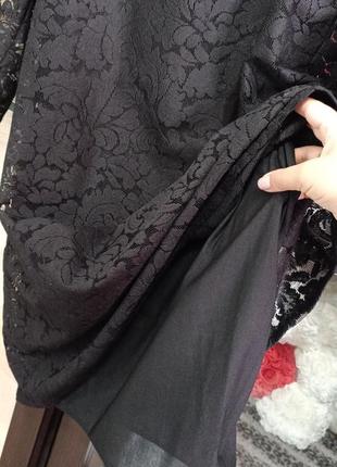 Черное женское платье украшено жемчужинами. аmur. 46 р4 фото