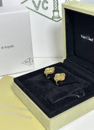 Серьги серебро 925 с напылением van cleef &amp; arpels