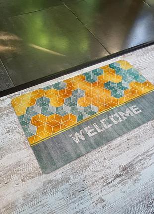 Водопоглинаючий килимок у коридор куби "welcome", 40 х 60 см