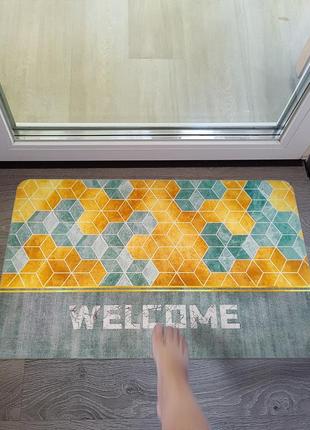 Водопоглинаючий килимок у коридор куби "welcome", 40 х 60 см7 фото