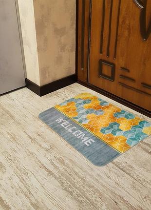 Водопоглинаючий килимок у коридор куби "welcome", 40 х 60 см6 фото