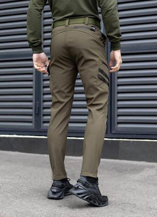 Штани карго чоловічі весняні з кишенями хакі pobedov static7 фото