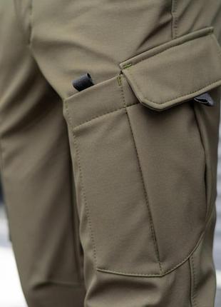 Штани карго чоловічі весняні з кишенями хакі pobedov static6 фото