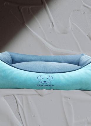 Лежанка для собаки s&n family aquamarine xl 100х65х20см бірюзовий