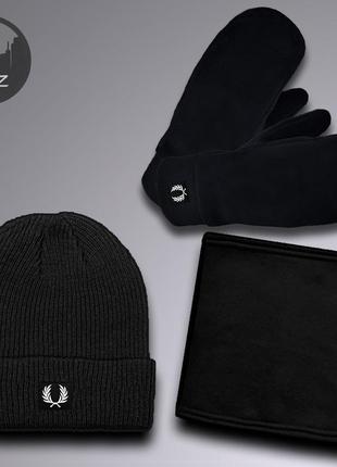 Комплект зимовий шапка + баф + рукавиці (рукавички) jack wolfskin до -25 * с сірий | комплект чоловічий жіночий теплий4 фото