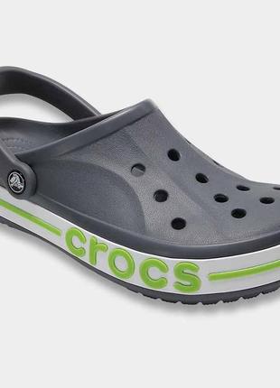 Crocs bayaband original! сабо, крокси сірі з зеленим
