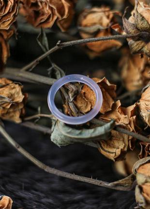 Кільце з натурального каменю агат світло-рожевий h-3мм 16-18 р-р