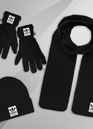 Комплект зимний шапка + шарф + перчатки fred perry до -25*с | набор фред перри теплый мужской женский6 фото