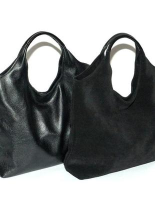 Шкіряна чорна жіноча сумка, кольори в асортименті6 фото