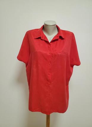 Шикарная брендовая блузка шелк+ коттон свободного фасона