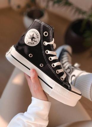 CConverse Ctas Ox Flame Noir rouge platform high