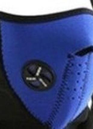 Баф захисна маска гірськолижна на обличчя фліс на липучці балаклава неопренова4 фото