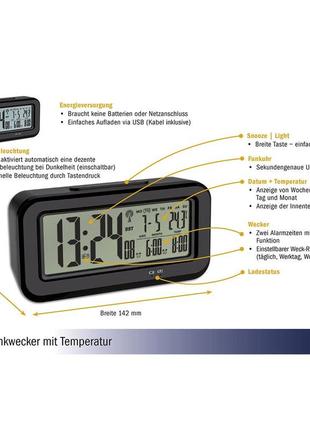 Настольные часы с температурой tfa "boxx" (60255401)3 фото