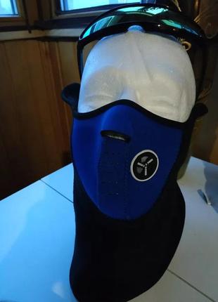Баф защитная маска  горнолыжная на лицо флис на липучке балаклава неопреновая1 фото
